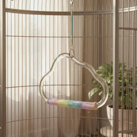 Colorful Bird Swing Easy to Clean Crystal Parrot Swing Stylish Design Hanging Loop Bird Toy for Parakeets, Lovebirds