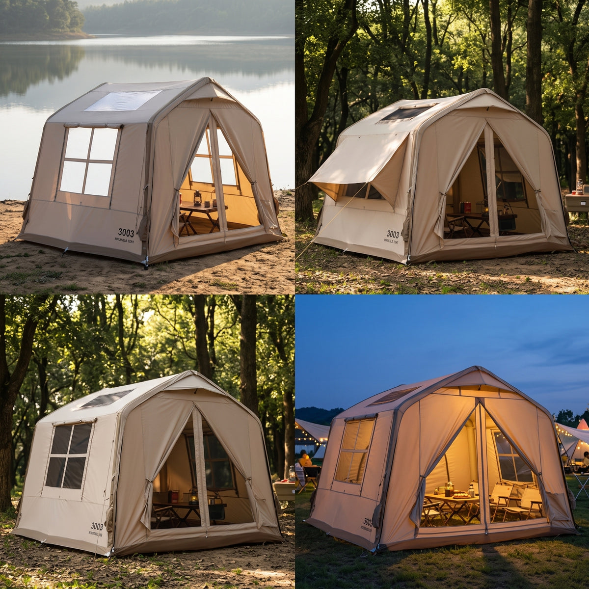 Inflatable Cabin Tent Easy Setup Inflatable Tent Automatic Outdoor Shelter for Campers, Families, Camping