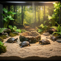 Decorative Turtle Feeding Plate Easy to Clean Tree Stump Water Bowl Long-Lasting Amphibian Food and Water Bowl for Vivarium