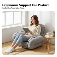 Space-Saving Fold-out Floor Couch Luxurious Cushioning Adjustable Sleeper Loveseat High-Density Foam Filling Sofa Bed No Assembly Required for Apartment Dwellers, Young Adults, Bay Window, Bedroom, Living Room, Playroom