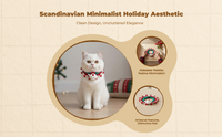 Christmas Pet Scarf Knitted Neck Warmer Navy Cream