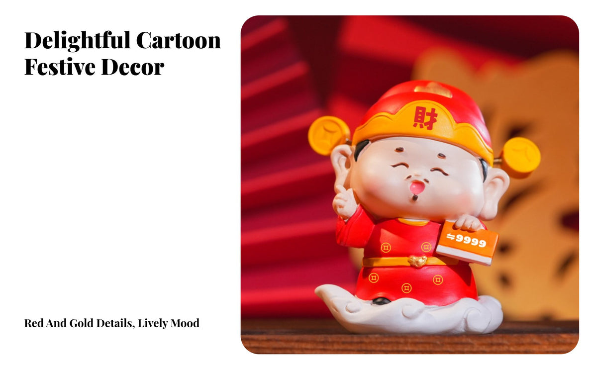 Lucky Cat Figurine Creative Gift Cute Cat Figurine Collectible Item Resin Desk Decoration for Shop Owners, Men, Home Decor, Store, Computer Display