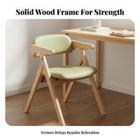 Foldable Design Wooden Folding Armchair With Armrests Solid Wood Office Chair Removable and Washable Cover Upholstered Leisure Chair Ergonomic Backrest for Students, Homeowners, Interior Decorators, Study Room, Bedroom, Reading Nook, Balcony