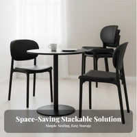 Modernist Design Molded Plastic Seat Thickened Construction Stackable Plastic Stool Space-Saving Dining Chair Modern design aesthetic for Restaurant Owners, Homeowners, Event Planners, Small Apartment, Cafe, Kitchen