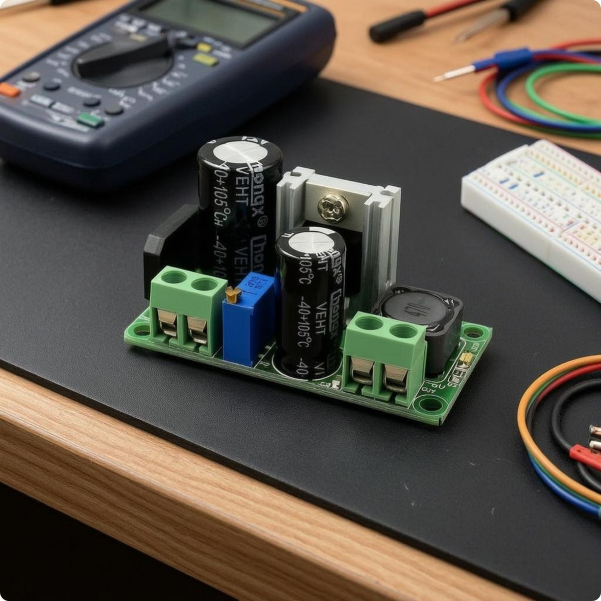 Screw Terminal LM2596 Buck Converter Regulated Adjustable Step-down Power Module Heat Sink Adjustable Voltage Regulator Module Compact Design