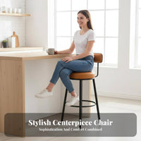 Modern Design High Chair with Back Support Sturdy Frame Bar Stool Comfortable Cushion Seating Furniture Footrest Included for Cafe Owners, Homeowners, Adults, Restaurant, Kitchen, Dining Room
