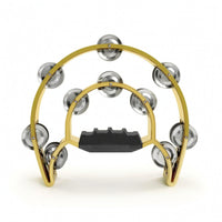 Half Moons Tambourine Lightweight Double-Layer Tambourine Sturdy Musical Instruments for Students, Dancers,