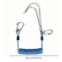 Elastic Tie down Cord 316 Stainless Steel Bungee Cord Coiled Design Fastening Gear Reef Double Hook