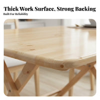 Foldable Design Collapsible Computer Desk Space-Saving Square Trestle Stand Multi-Purpose Folding Table Portable for Families in Small Homes, Apartment Dwellers, Street Vendors, Dorm Room, Bedroom, Home Office, Outdoor