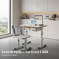 Adjustable Kids Desk and Chair Set children's Study Table Set Rounded Corners Height Adjustable child's Desk for Girls, Classroom, Home
