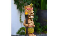 Inca Carved Figure Figurine Carved Details Solar Tiki Statue Resin Outdoor Decor
