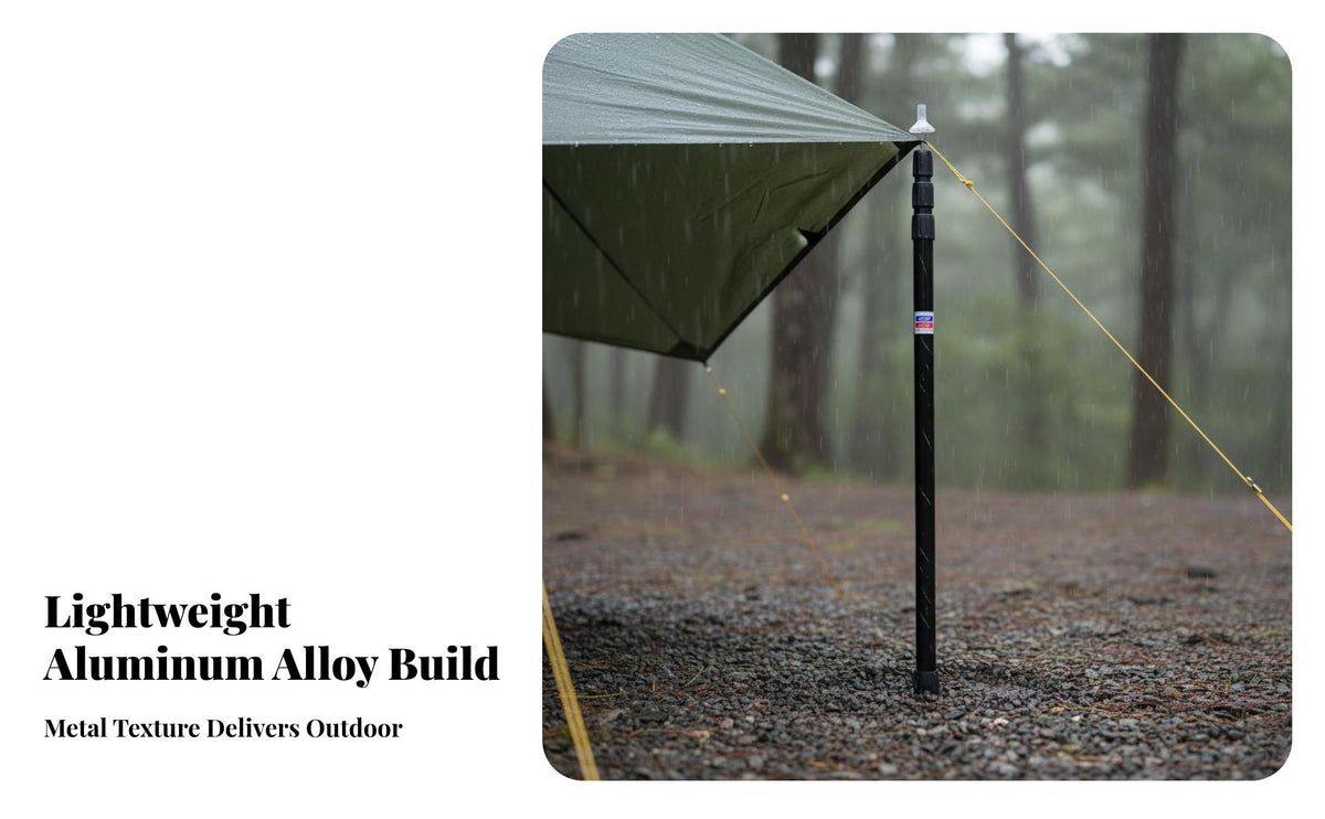 Adjustable Tarp Pole Sturdy Duty Telescoping Tarp Poles Aluminum Awning Support Rod Outdoor Gear for Camping