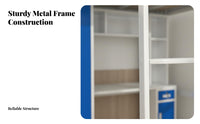 Student Dormitory Bed Space Saving Loft Bed with Desk and Wardrobe Full-Length Guardrails Bedroom Furniture for Students, Dorm Room, Small Apartment