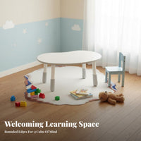 Ergonomic Shape ovalShaped childs' Table child-safe Design children's Furniture glossy Finish Play Desk and Chair Easy to Clean for Preschoolers, young children, Kindergarten educators, Learning Activities, Playroom, Daycare hub, Bedroom