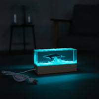 Marine Life Marine Mammal Night Light Wooden Killer Whale Resin Ocean Lamp Ambient Resin Ocean Lamp Compact for Desk