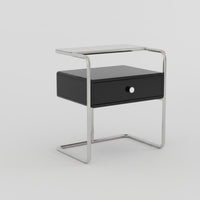 Light Luxury design 3-Tier Glass Accent Table Modern Design Nightstand Multi-Functional Household Furniture Space-Saving for Apartment Dwellers, Homeowners, Students, Bedroom, Living Room, Entryway, Office