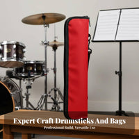 5A 7 Drumsticks Bag Comfortable Grip Wooden Drum Sticks Storage Holder Pouch for Beginners, Kids