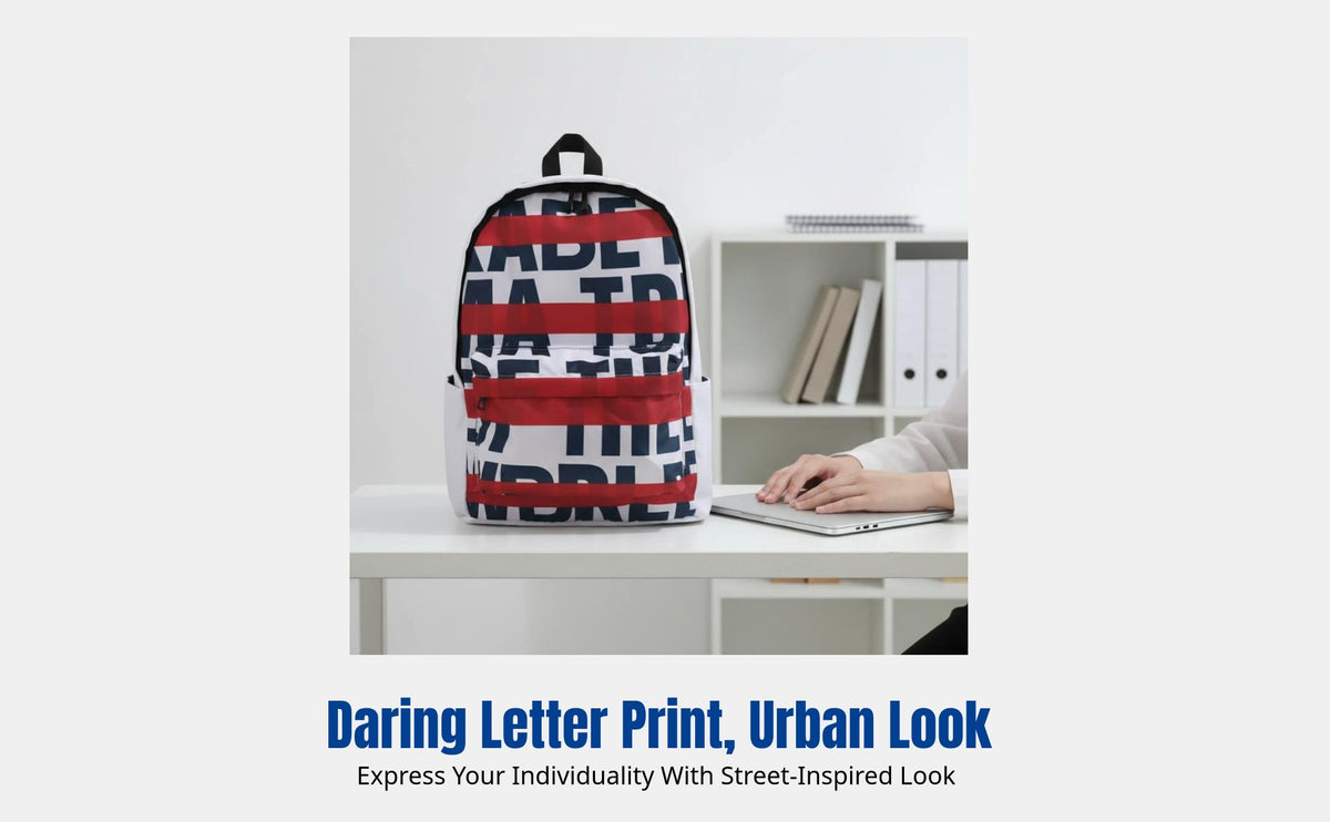 Backpack, Large Capacity Laptop Bag, Unisex School Bag, Sturdy Letter Print, High School Travel