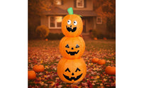 Halloween Inflatable Pumpkin Air-Blown Halloween Inflatable with Built-in Fan Jack-O'-Lantern Decoration Stacked Easy Setup