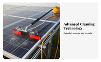 Two-in-One Use Solar Panel Cleaning Brush Portable Photovoltaic Panel Washing Tool Multi-Purpose Telescopic Water Fed Pole Brush Adjustable Length for Homeowners, Professional Cleaners, Facility Managers, Outdoor, Rooftops, Building Exteriors