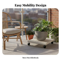 Floor-Standing Multi-Tier Plant Stand Minimalist and design four-tier Rolling stand with casters bloom Pot Holder Space-Saving for Gardeners, Apartment Dwellers, homeowners, Balcony, Living Room, Sunroom, Office