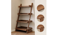 Ladder Bookshelf Solid Wood Wall Ladder Bookshelf Space-Saving Leaning Bookcase for Book Lovers, Home Office, Living Room, Reading Nook