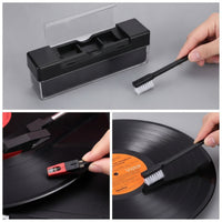 Compact Vinyl Cleaning Kit Portable Vinyl Cleaning Brush Kit Anti-Static Records Non-Scratching for Collectors, DJs, Turntable