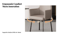 360-Degree rotate Upholstered supportchair Multi-Purpose Pedestal Base Chair Modern Minimalist Design Indoor Seating Ergonomic Curved rearrest for Office Workers, Homeowners, Readers, Dining Room, Reception Area, Bedroom, perusing niche