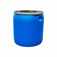 150L Uncovered Top Drum Sturdy-Duty Uncovered Top Plastic Barrel Iron Hoop Closure Barrel Long-Lasting Food Grade Storage