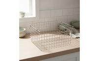 Open-Grid Metal Wire Storage Basket Portable Storage Basket with Handle Large Lightweight for Pantry, Closet, Countertop, Shelves