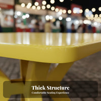 Weather Resistant Plastic Table with Umbrella Hole Easy to Clean Outdoor Dining Table Rounded Corners Anti-Slip Feet for Restaurant Owners, Event Planners, Night Market, Beach, Patio, Backyard