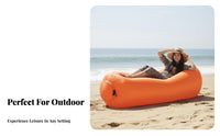 Lightweight Wind-Pouch Recliner No Pump Required Wind-Pouch Lounger Quick Inflation inflatable lounge Waterproof for Beachon the moveers, Outdoor lovers, Beach, Camping, pool area, Backyard