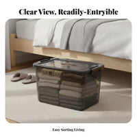 Clear Lidded container With Lid Clear Utility Box Stackable Design for Kitchen, on-the-go