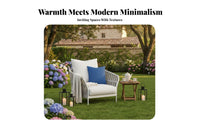 Weather Resistant Cushioned Lounge Ensemble Long-Lasting Frame Woven Strap Sofa Set Protected Outdoor Furniture Water for Hospitality Businesses, Homeowners, Families, Courtyard, Balcony, Resort, Backyard