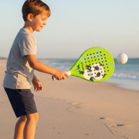 Kids Coastal Paddleball Racket Lightweight Carbon Fiber Beach Racket Easy Control Children's Panda Graphic Paddle for Beginners, Outdoor, Playground