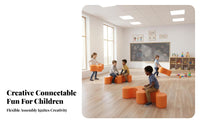 Creative Assembly connectable Furniture Brick Colorful Stackable Stool Multi-Functional versatile Bench for Toddlers, Educators, Parents, Kindergarten, Living Room, Daycare Center
