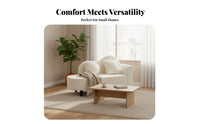 Cream & aesthetic Curved Teddy Sofa space-efficient Size Living Room Furniture Space-Saving Loveseat Minimalist Design for Apartment Dwellers, Interior Decorators, Clothing bavailableique, Small areas, Reception Area, study corner