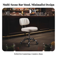 Curved spinerest Adjustable rotate Stool Stable Base Bar Chair Built-in Footrest Indoor Seating Modern design for Adults, Homeowners, Business Owners, Reception Desk, Kitchen Island, Cafe, Dining Area