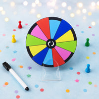 Colored Wedges Tabletop Prize Wheel Black Rim Clear Base Prize Wheel