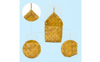 Wood Strip Basket Natural Hanging Wall Basket Rustic for Entryway, Bedroom