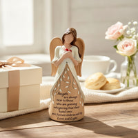 Memorial Resin Angel Figurine Sympathy Angel Figurine with Wings Guardian Ornament Peaceful for Grieving Families