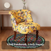 Sturdy Wood Frame Upholstered Accent Chair Retro Design Armchair Comfortable Backrest Living Room Furniture adaptable Placement for Interior Designers, Hotel Managers, Bedroom, Lounge Area, Small Spaces, Office