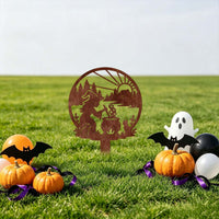 Rustic Abstract Halloween Iron Lawn Stake Decoration