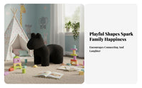 Creative Design Horse Chair Playful Accent Piece Soft Sit-on Stool Soft Teddy Material Creature Shaped Ottoman Lightweight for Toddlers, Preschoolers, Playroom, Living Room, Nursery, Reading Nook
