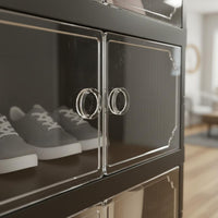 Dustproof Foldable Shoe Cabinet Multifunctional Foldable Shoe Rack Large Capacity Long-Lasting Construction for Sneakerheads, Entryway, Closet, Dorm Room