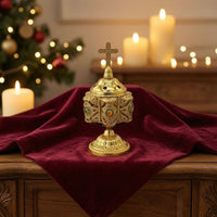 Tabletop Scent Holder Metal Scent Holder with Lid Ornate Censer for Prayer, Altar