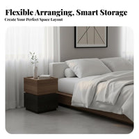 Minimalist Design Two-Tone Drawer Unit Multi-Purpose Nightstand Compact Size Bedside Table Modern Design for Apartment Dwellers, Homeowners, Tatami Room, Small Areas, Entryway, Closet