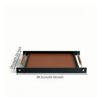 Metal Serving Tray with Handles Elegant Tray with Handles Low-Profile Platter for Entryway