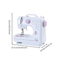 Built-in Handle Mini Electric Sewing Machine Open Arm Portable Sewing Machine 12 Stitch Patterns Craft Tool Automatic Thread Winding