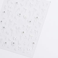 Nail Bow and Floral Branch, Crystal Rhinestone Butterfly Decals for Manicure, Elegant Tassel Design Accessories